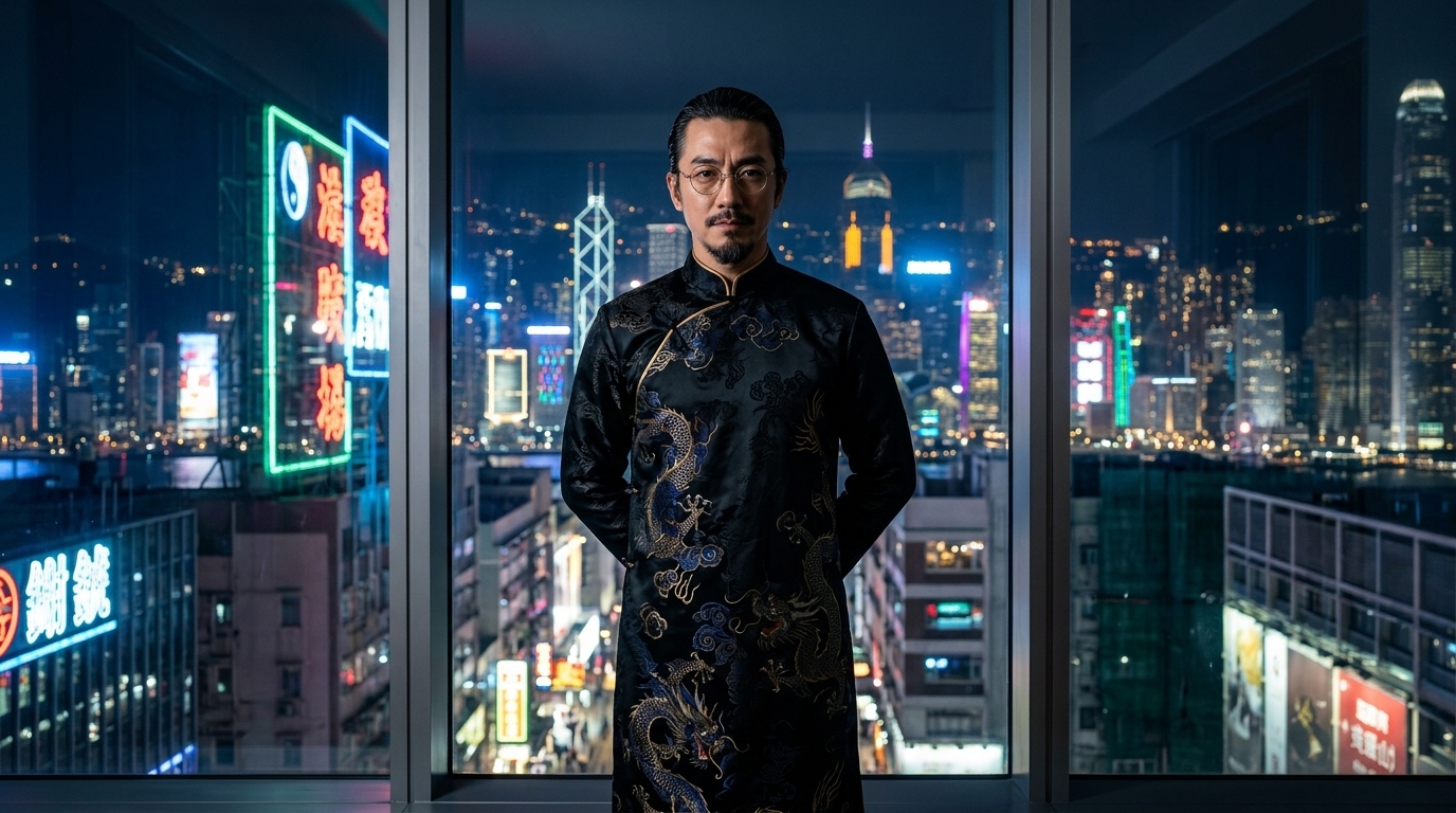 Master standing before window